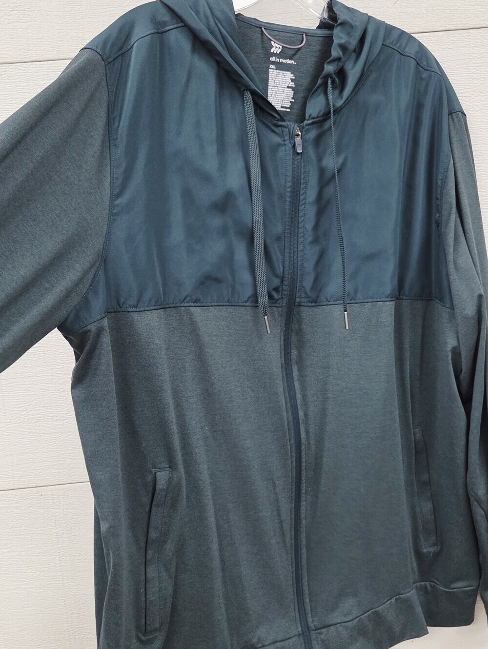 All In MotionLightweight Zip Hoodie - Deep Teal Track Jacket Xxl - Picture 4 of 7